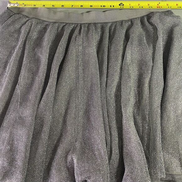 LAUREN CONRAD Skirt Metallic Tulle Layered Mini Pull-On Womens XL Gray Silver - Picture 6 of 10